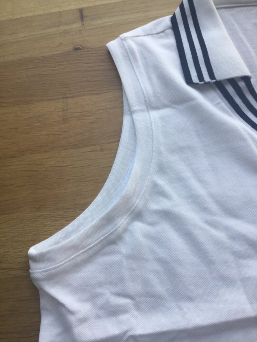 NWT Point Zero sporty sleeveless polo top 20" pit to pit white with blue size L - Picture 5 of 8